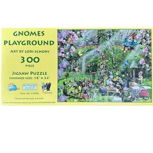 300 Piece Jigsaw Puzzle‎ SunsOut - Gnomes Playground - 18x24 Item No 35088